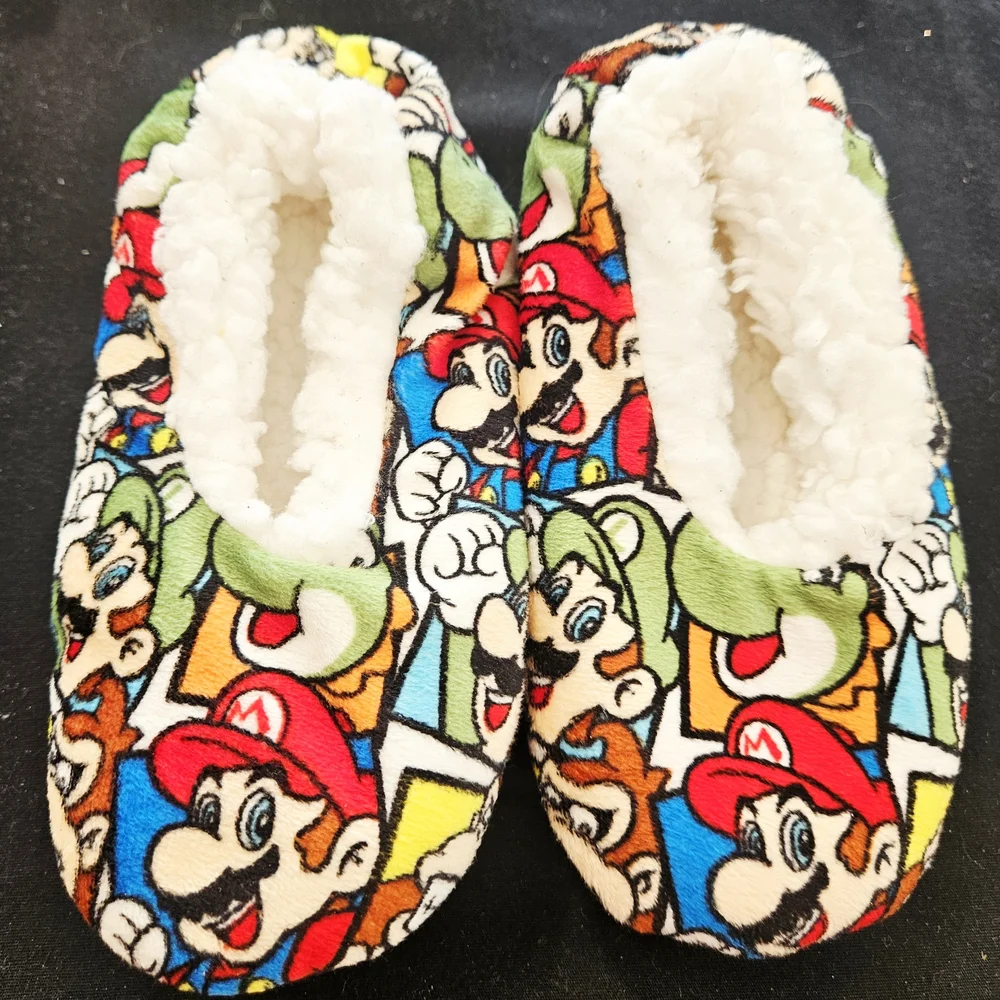 Nintendo Mario Kids Cozy Slippers - Red, Green, Blue - Picture 1 of 4